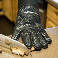 Grill Gloves - Heat Resistant Cotton Lined Silicone Gloves