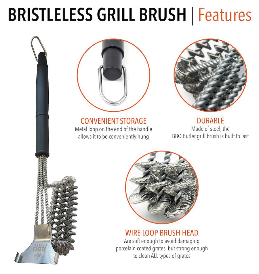 Grill Brush - Stainless Steel Coil - Bristle Free – Bear Paw Distribution