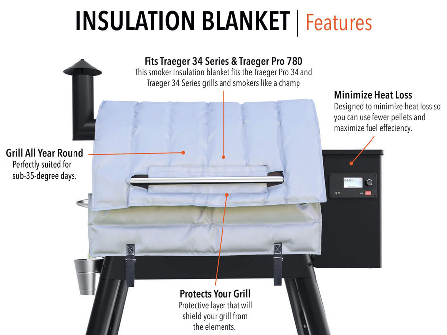 BBQ Butler Smoker Insulation Blanket - Fits Traeger Pro 34 and Traeger 34  Series – Bear Paw Distribution