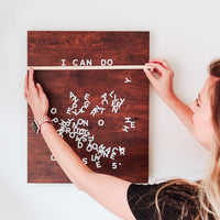 wooden magnetic letter board